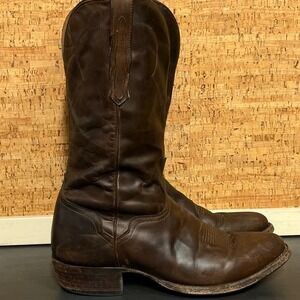 EL DORADO Western Cowboy Boots Dark Brown Leather Men Size 12 Made in Mexico
